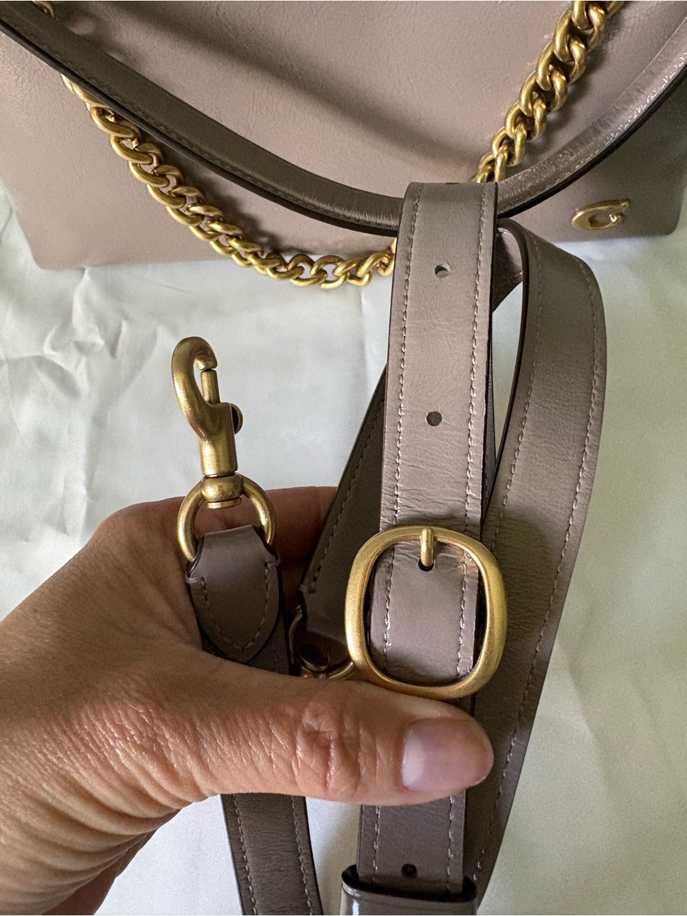Coach Juliet 25, Ash Violet-Leather Shoulder Bag with Gold Hardware - Picture 8 of 8